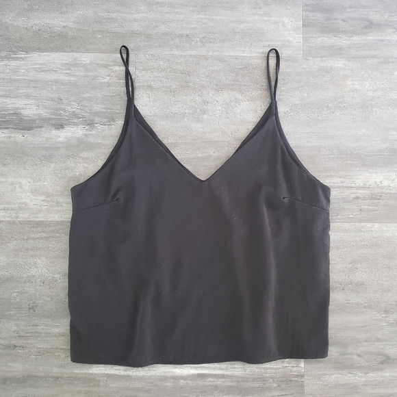 Tops - Black Classic Double Layered Cropped Cami
